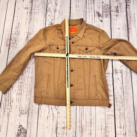 Levi’s Tan Cotton Trucker Jacket Men’s XXL 2XL Workwear Canvas Denim Style - Picture 3 of 9